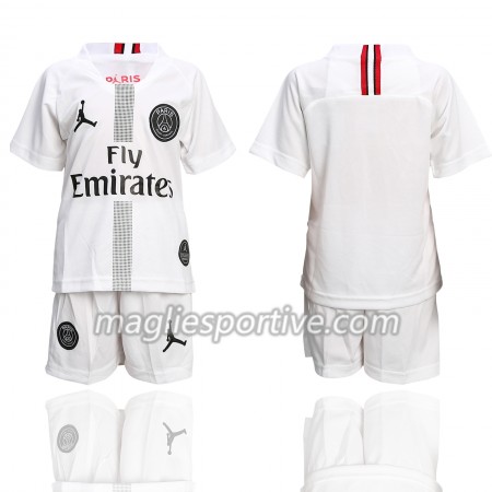 Completo Calcio Paris Saint Germain Jordan Bianco Bambino Divisa Terza 2018/2019